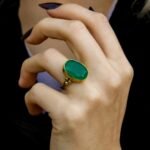Silver Jade Ring, Oval Green Natural Jade Gemstone - Image 4