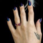 Oval Natural Amethyst Ring Rose Gold Adjustable Ring - Image 2