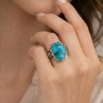 Natural Turquoise Ring Handmade, Sterling Silver Artisan Designer Ring, Unique Statement Jewelry Gift for Her - Image 2
