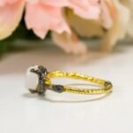 Gold Plated Moonstone Ring: Adjustable Sterling Silver Band - Image 8