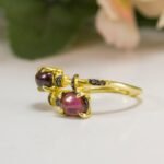 Oval Natural Ruby Ring Gold Adjustable Ring - Image 6