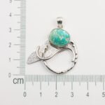 One of a Kind Turquoise Necklace – Handmade Sterling Silver Abstract Pendant – OOAK Artisan Statement Jewelry - Image 9