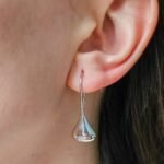Sterling Silver Tear Drop Hoop Earrings: Modern Lightweight Jewelry - Image 2