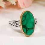 Handmade Sterling Silver Malachite Ring: Green Gemstone Jewelry