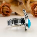 Handmade Turquoise Ring, Sterling Silver Statement Ring, Artisan Boho Jewelry, Natural Turquoise - Image 9