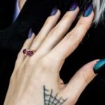 Oval Natural Amethyst Ring Rose Gold Adjustable Ring - Image 4