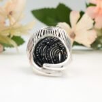 Galaxy Inspired Adjustable Ring, Celestial Zircon Statement Ring, Oxidized Silver Cosmic Star Ring, Unique Artisan Jewelry - Image 11