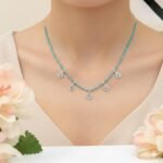 Natural Turquoise Necklace with Silver Spiral Charms, Boho Tribal Jewelry - Image 3