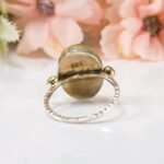 Handmade Oval Malachite Ring in 925 Sterling Silver, Gold Bezel Gemstone Ring for Her - Image 10