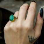 Silver Jade Ring, Oval Green Natural Jade Gemstone - Image 2